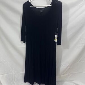 Zara Elegant Black Long Sleeve Dress